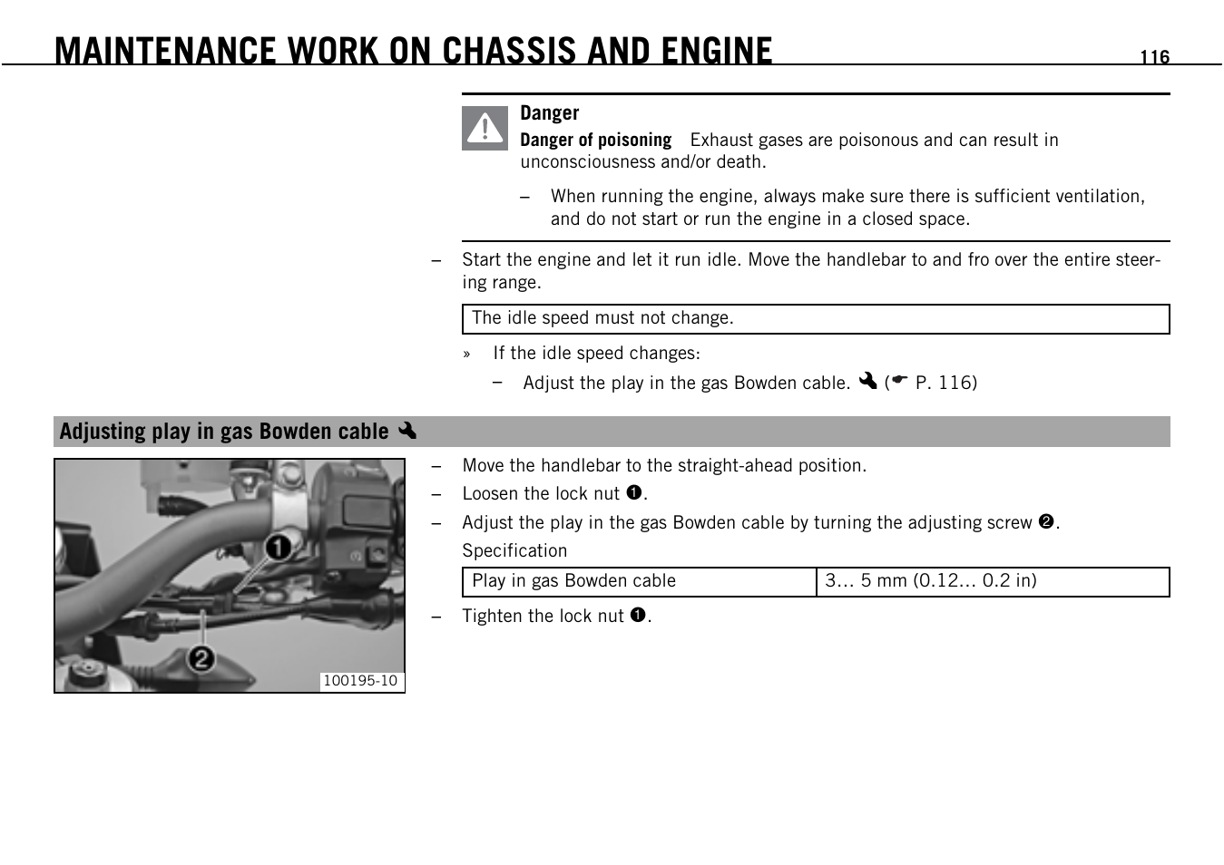 Maintenance work on chassis and engine | KTM Supermoto 690 User Manual | Page 118 / 165
