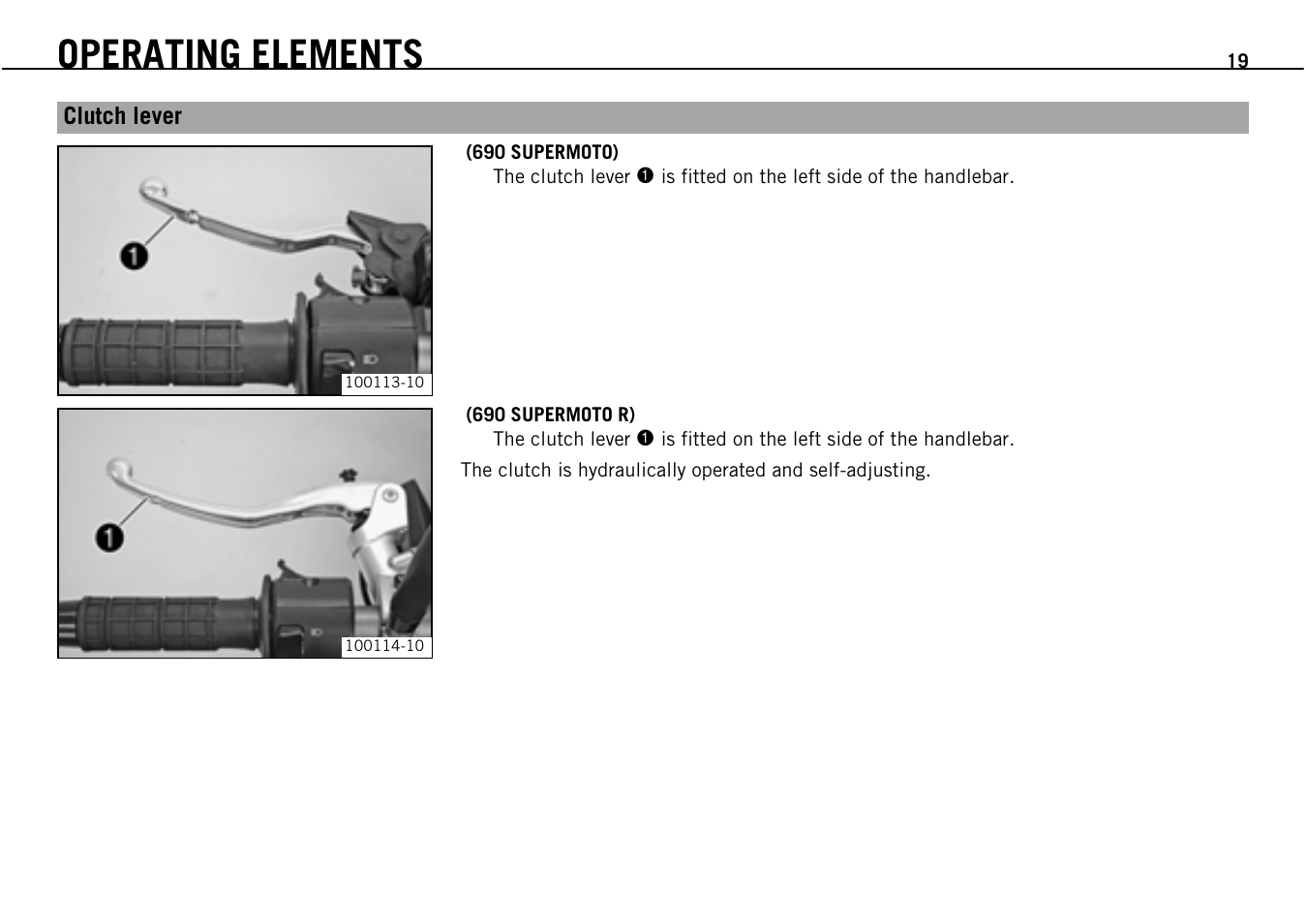 Operating elements | KTM Supermoto 690 User Manual | Page 21 / 165