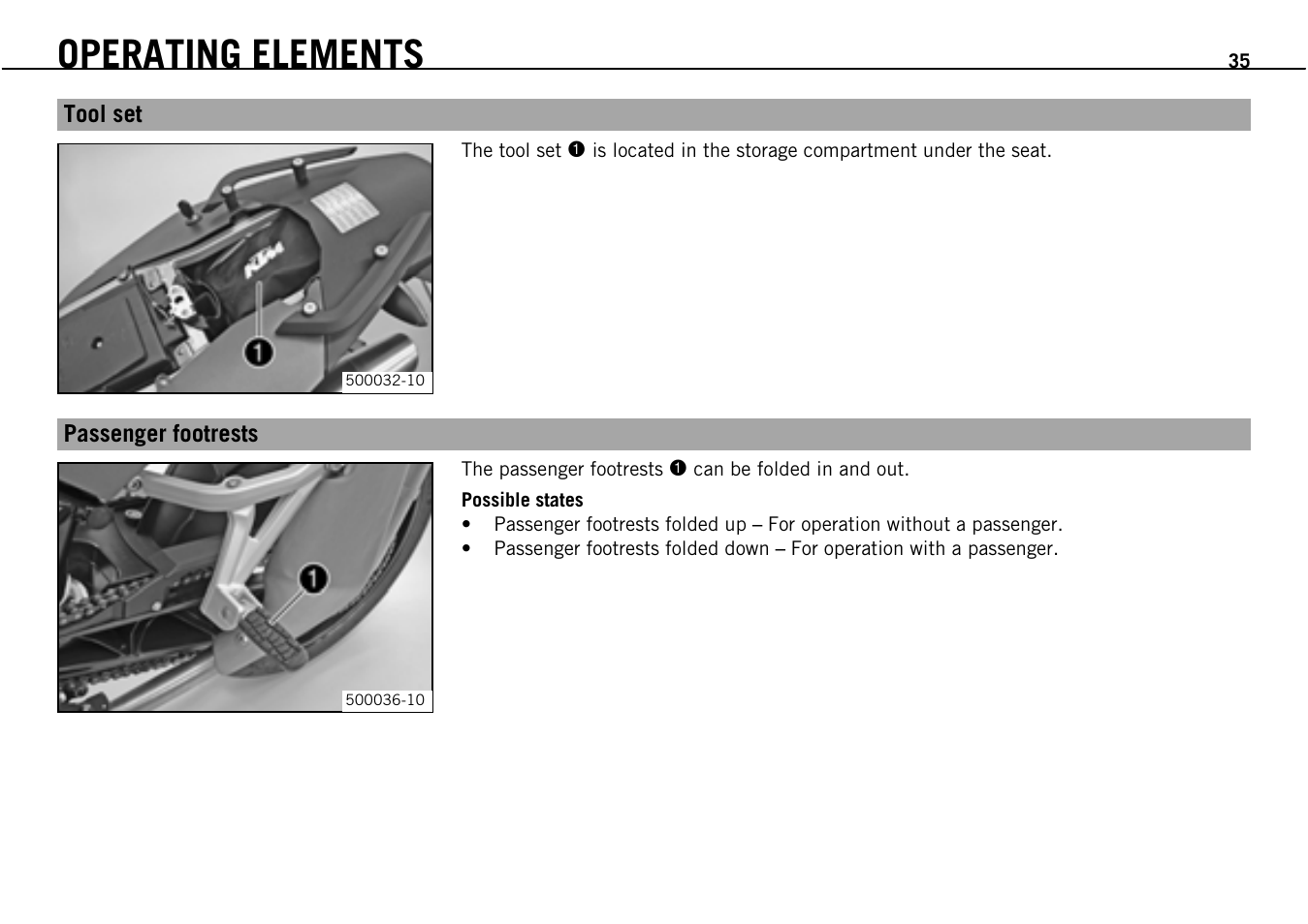 Operating elements | KTM Supermoto 690 User Manual | Page 37 / 165