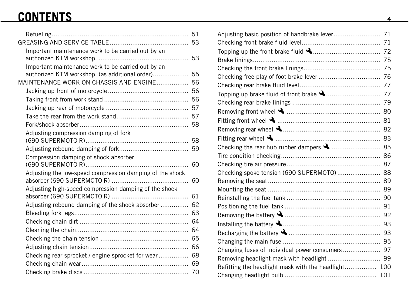 KTM Supermoto 690 User Manual | Page 6 / 165