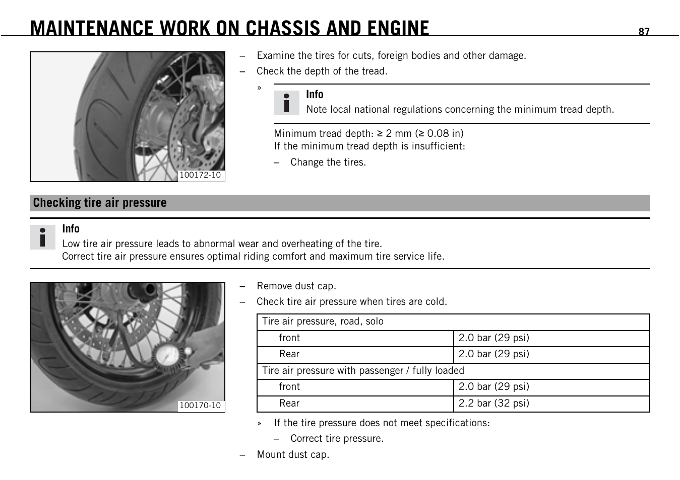 Maintenance work on chassis and engine | KTM Supermoto 690 User Manual | Page 89 / 165