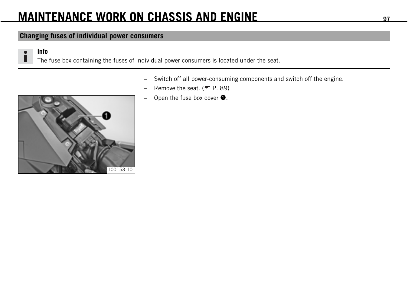 Maintenance work on chassis and engine | KTM Supermoto 690 User Manual | Page 99 / 165