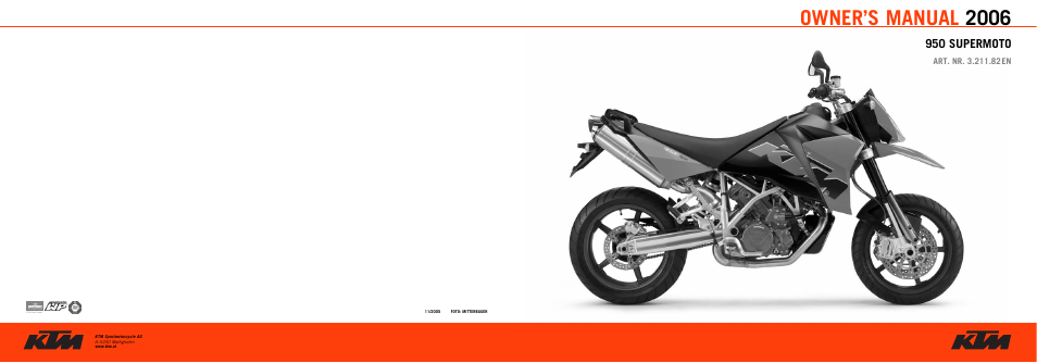 KTM 950 SUPERMOTO User Manual | 90 pages
