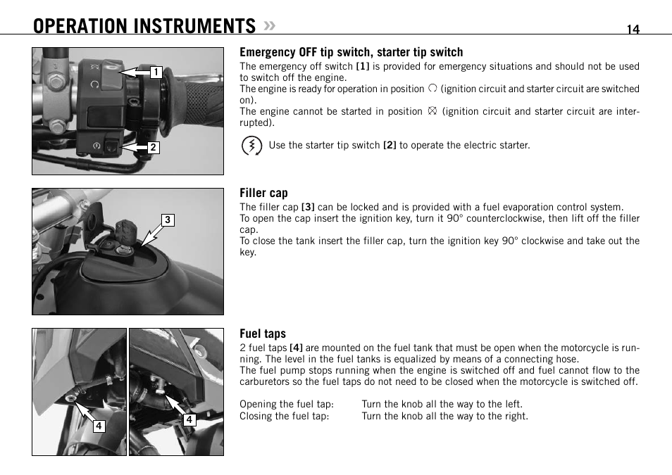 Operation instruments | KTM 950 SUPERMOTO User Manual | Page 15 / 90