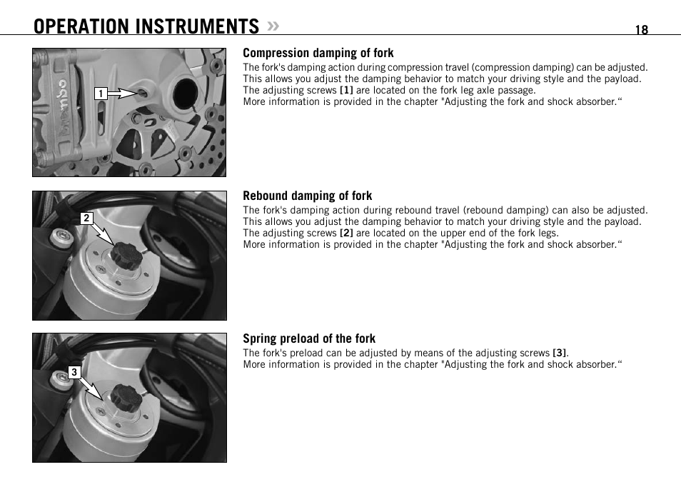 Operation instruments | KTM 950 SUPERMOTO User Manual | Page 19 / 90