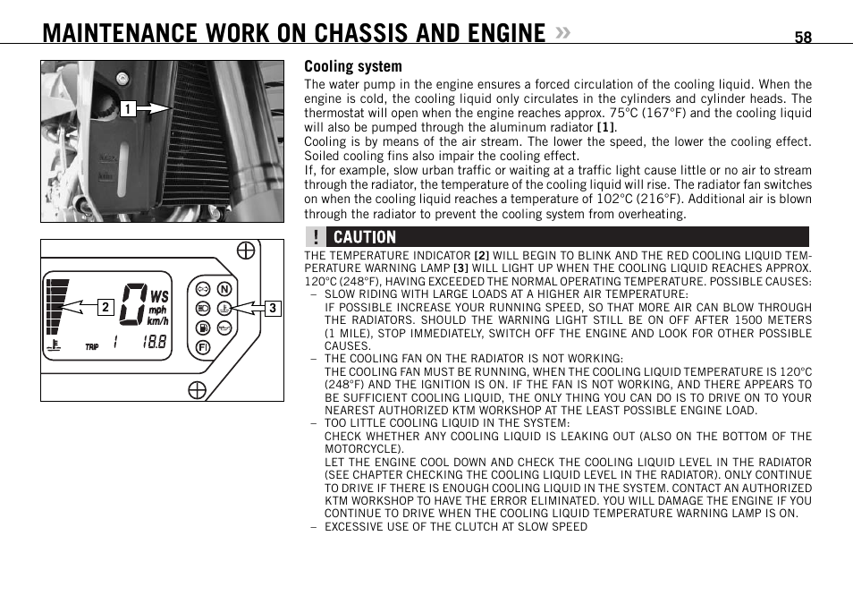Maintenance work on chassis and engine | KTM 950 SUPERMOTO User Manual | Page 59 / 90