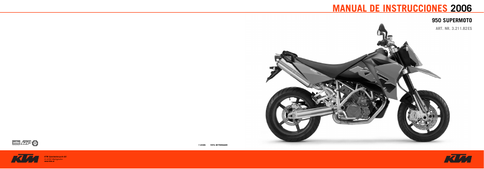 Manual de instrucciones 2006 | KTM 950 SUPERMOTO User Manual | Page 90 / 90