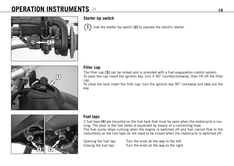 Operation instruments | KTM 950 User Manual | Page 15 / 86