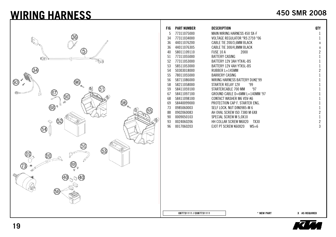 Wiring, Harness | KTM 450 SMR 2008 User Manual | Page 21 / 28