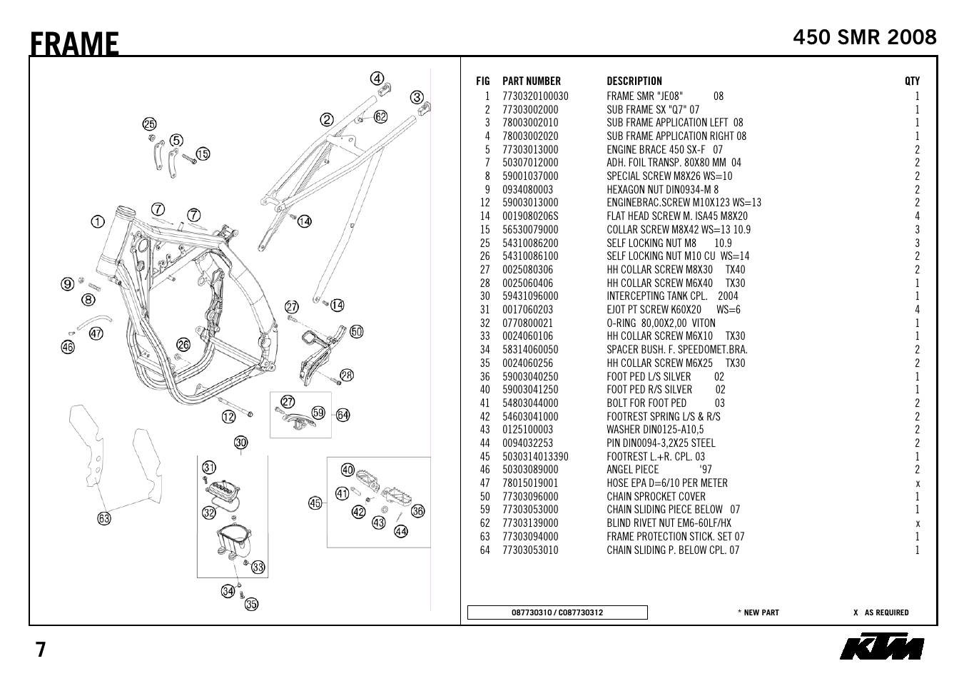 Frame | KTM 450 SMR 2008 User Manual | Page 9 / 28