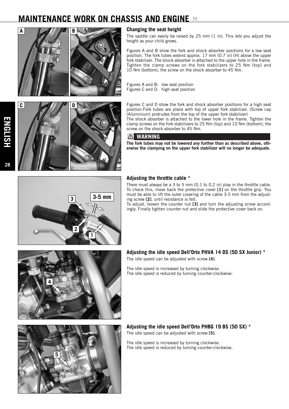 Maintenance work on chassis and engine, English | KTM 50 SX JUNIOR User Manual | Page 29 / 42