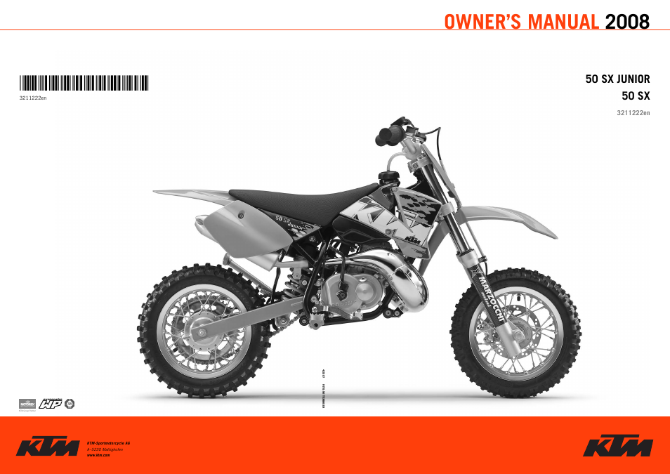 Owner’s manual 2008 | KTM 50 SX JUNIOR User Manual | Page 42 / 42