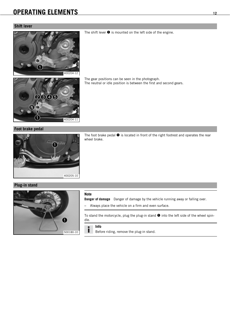 Operating elements | KTM 450 SMR User Manual | Page 14 / 91