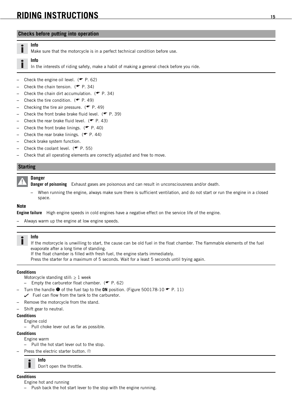 Riding instructions | KTM 450 SMR User Manual | Page 17 / 91