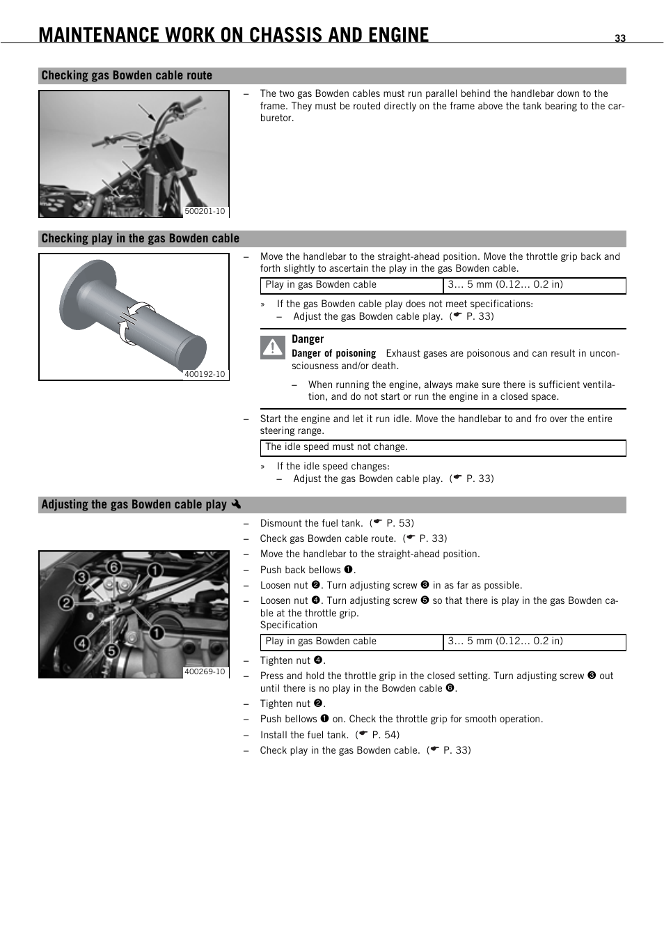 Maintenance work on chassis and engine | KTM 450 SMR User Manual | Page 35 / 91