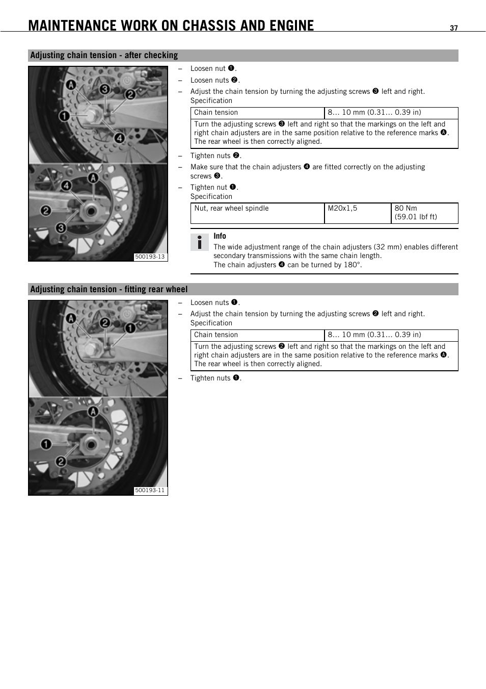 Maintenance work on chassis and engine | KTM 450 SMR User Manual | Page 39 / 91