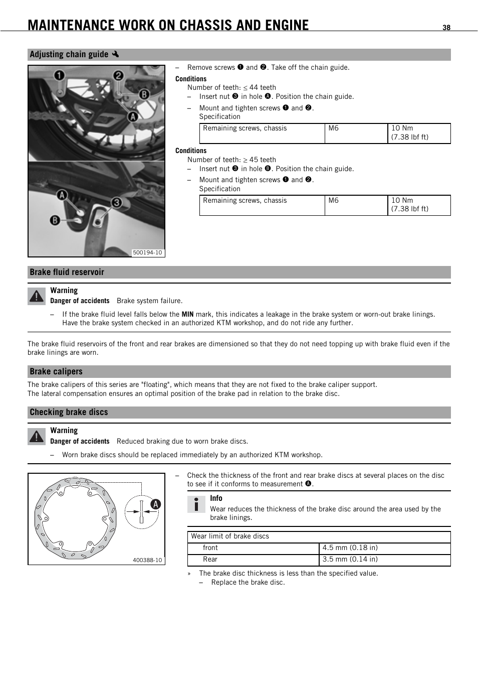 0a a maintenance work on chassis and engine | KTM 450 SMR User Manual | Page 40 / 91