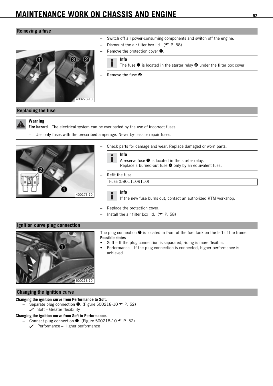 Maintenance work on chassis and engine | KTM 450 SMR User Manual | Page 54 / 91