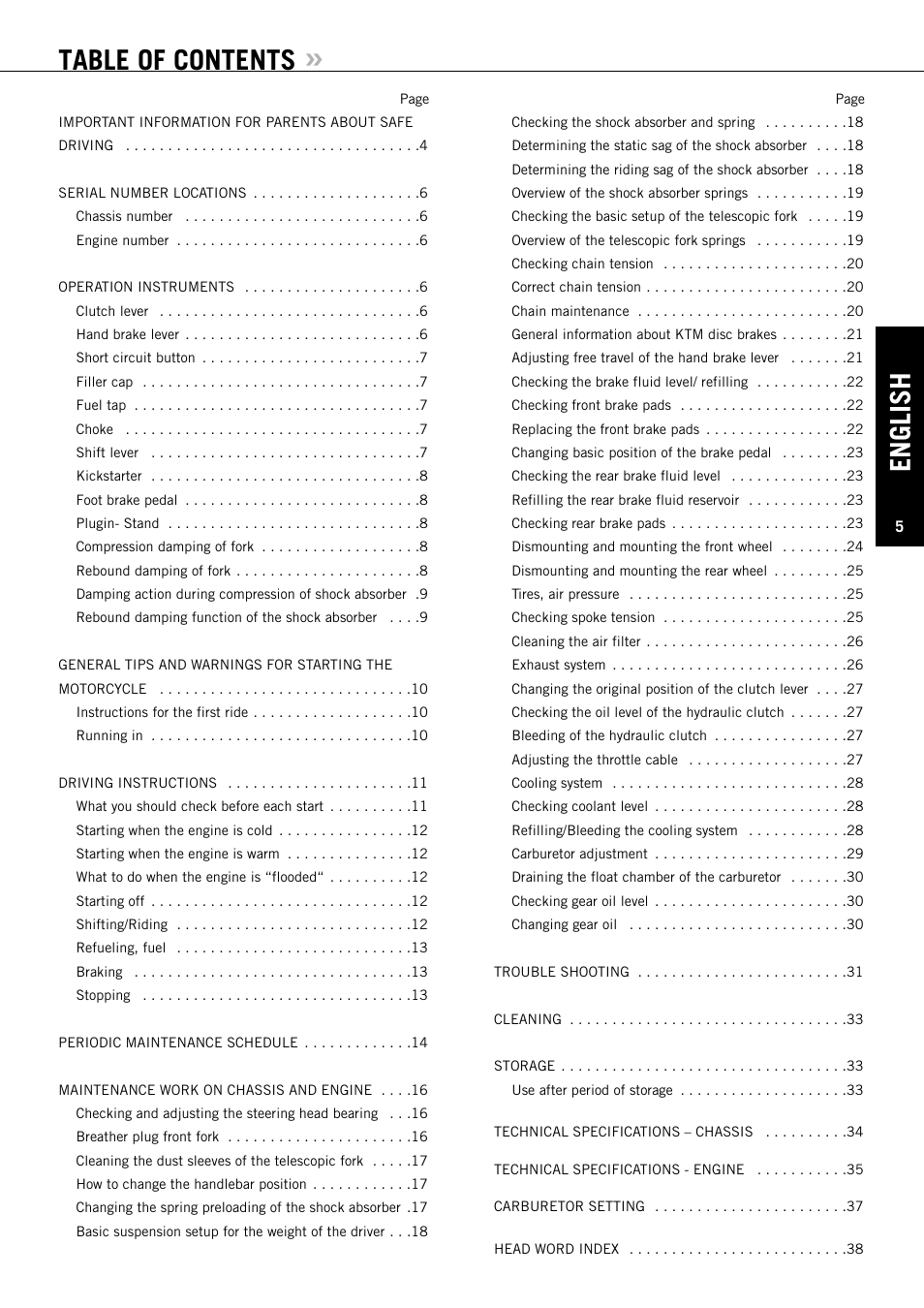 KTM 85/105 SX User Manual | Page 6 / 42