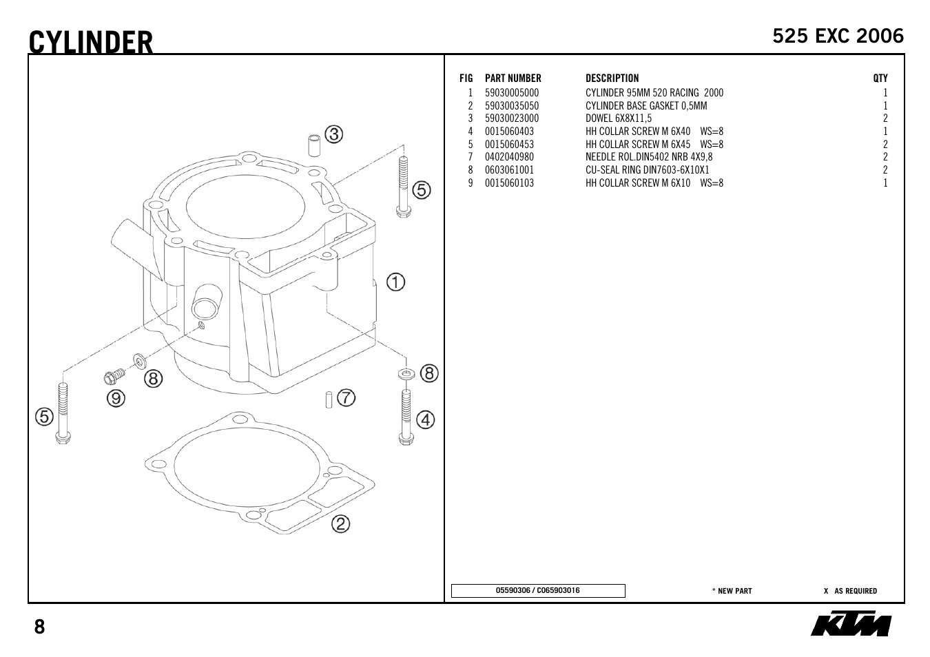 Cylinder | KTM 525 EXC 2006 User Manual | Page 10 / 28