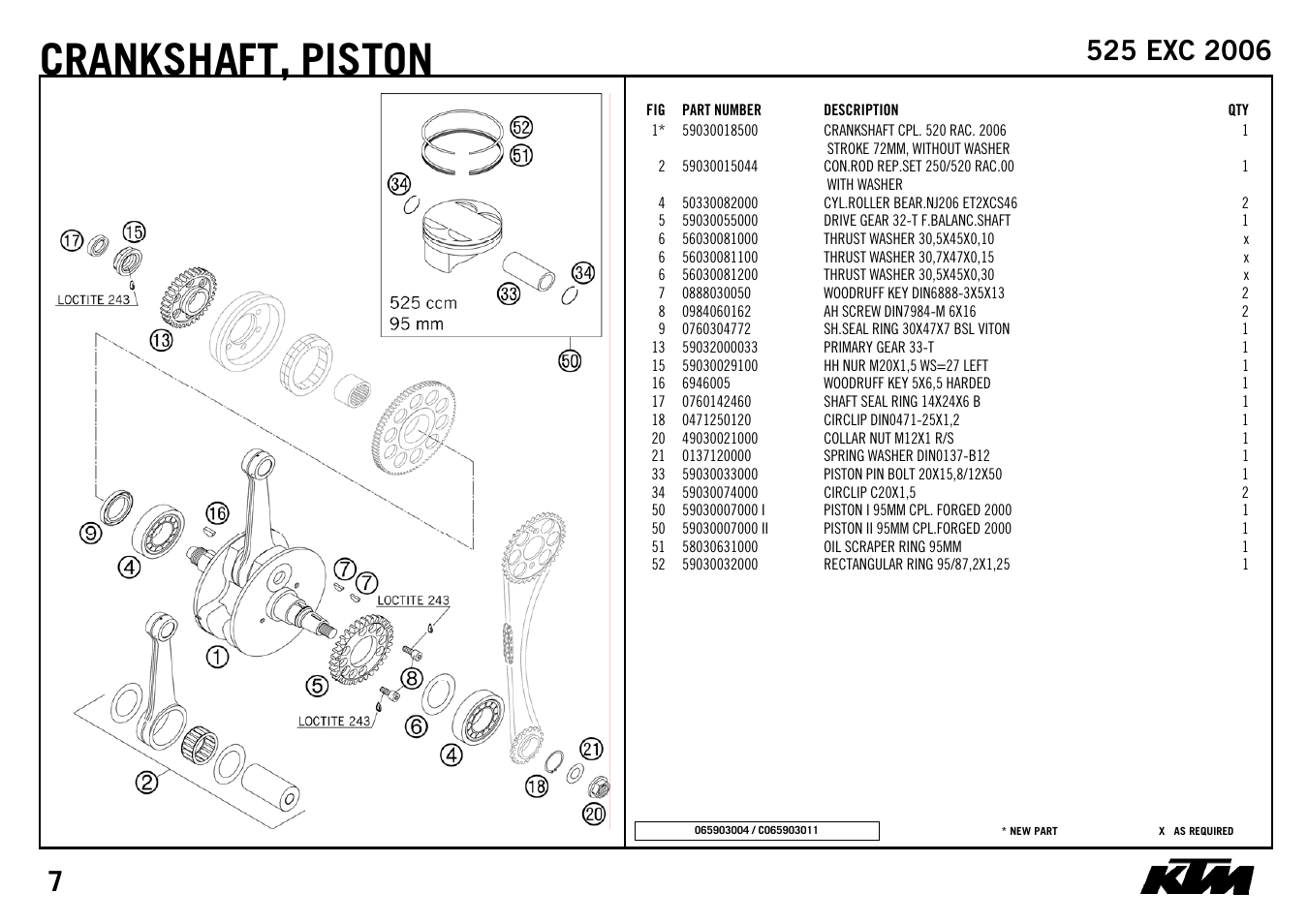 Crankshaft, Piston | KTM 525 EXC 2006 User Manual | Page 9 / 28