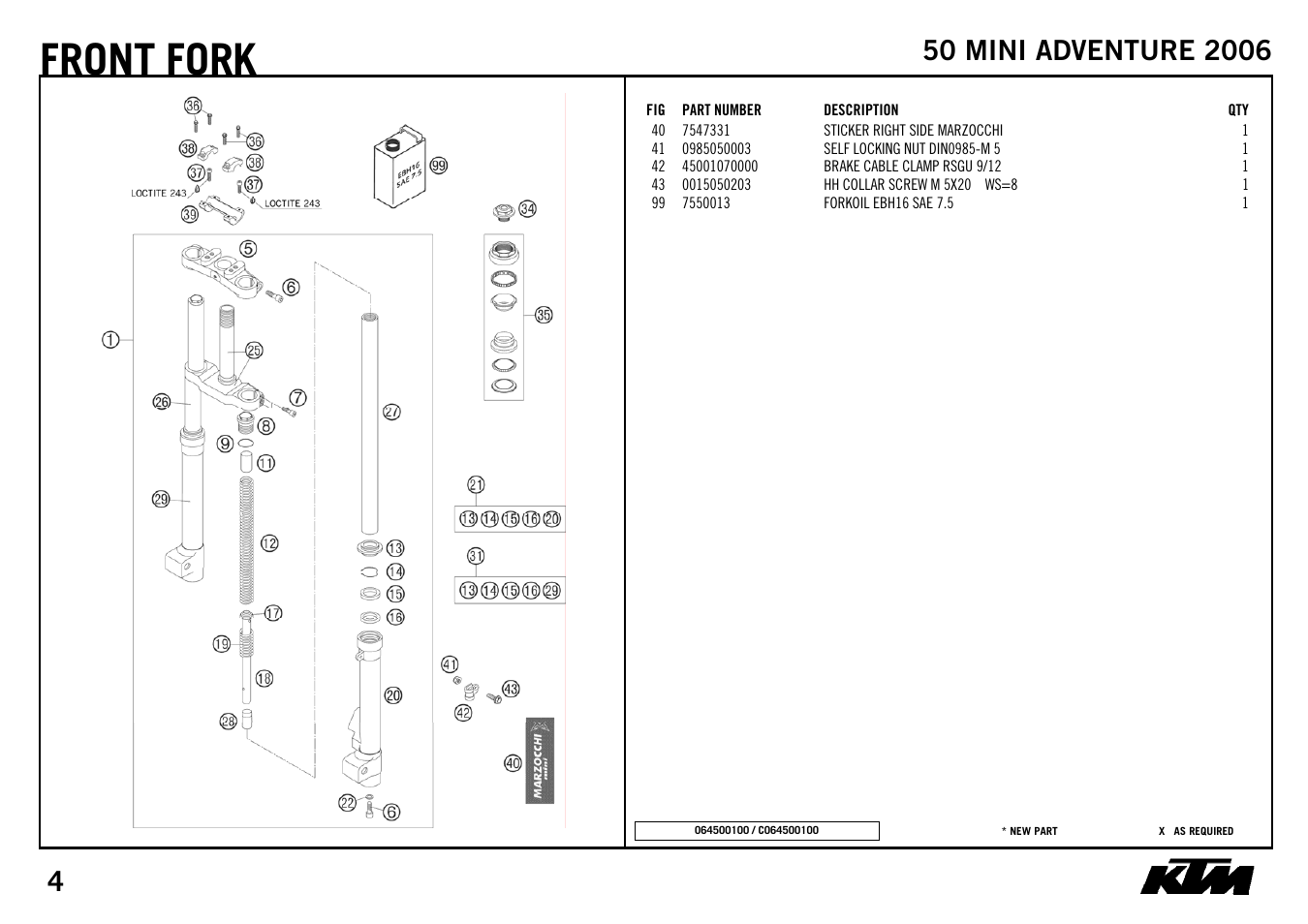 Front, Fork | KTM 3CF6001F5EN User Manual | Page 6 / 20