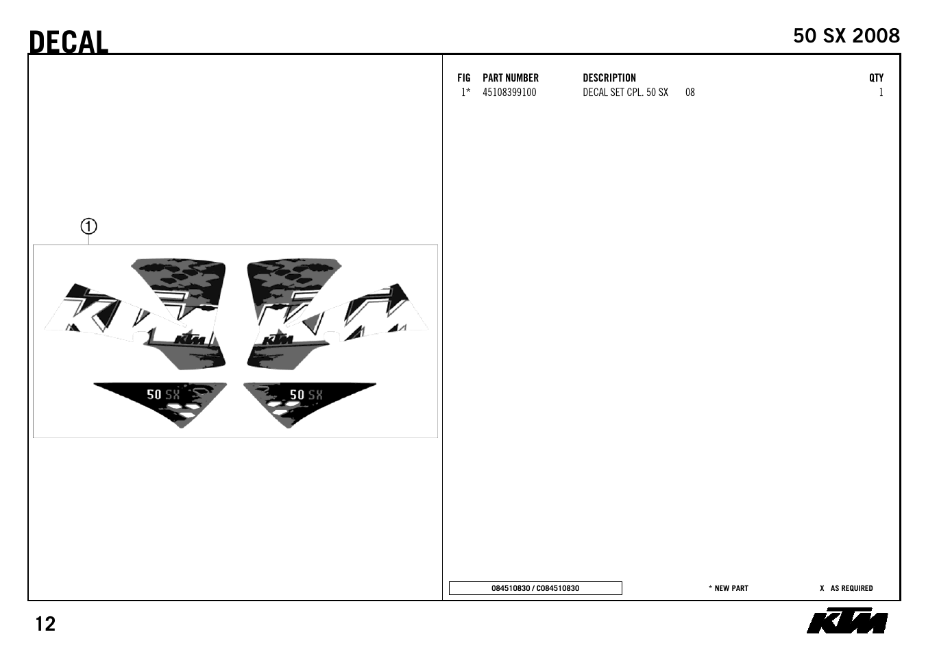 Decal | KTM 50 SX 2008 User Manual | Page 14 / 24