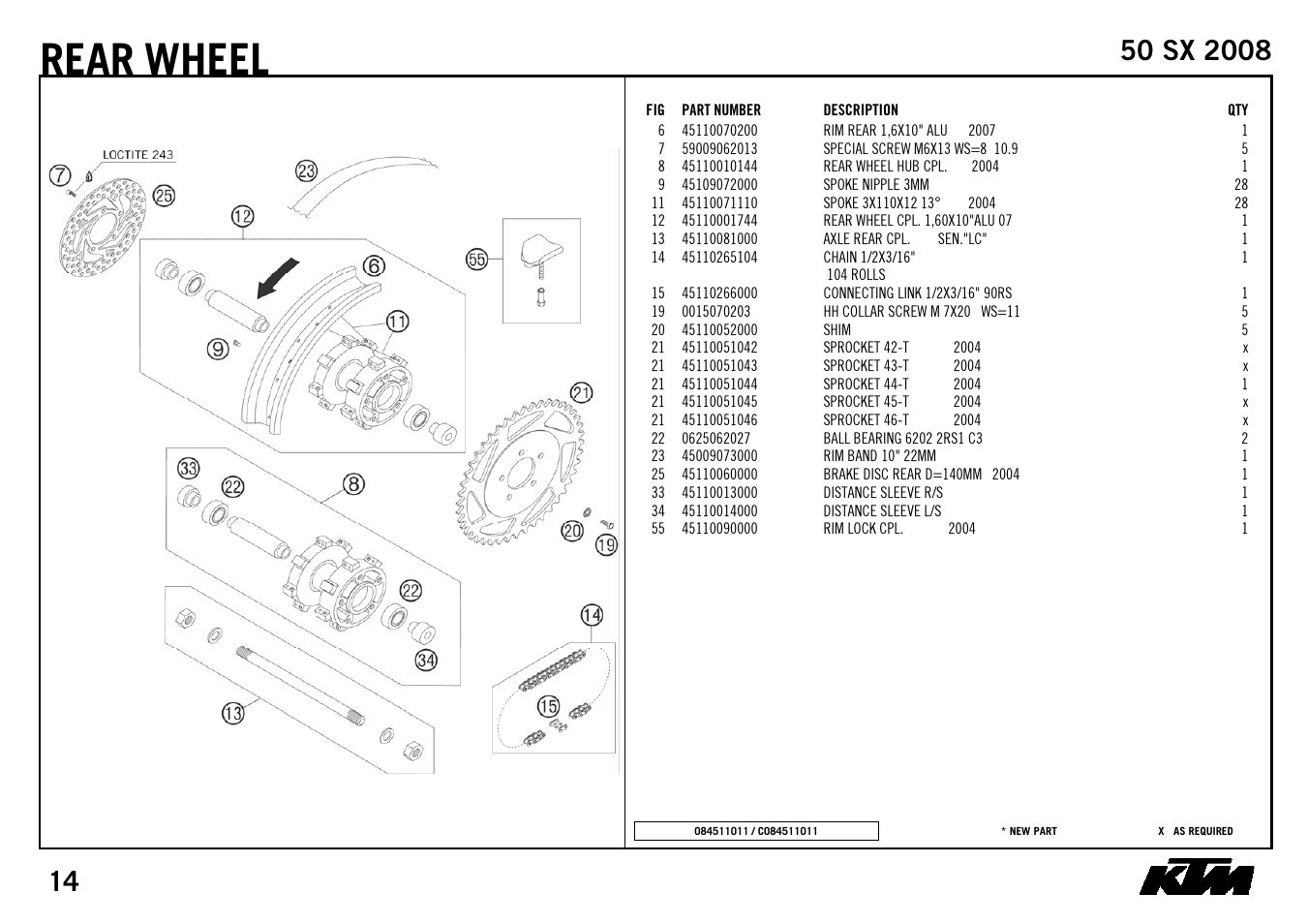 Rear, Wheel | KTM 50 SX 2008 User Manual | Page 16 / 24