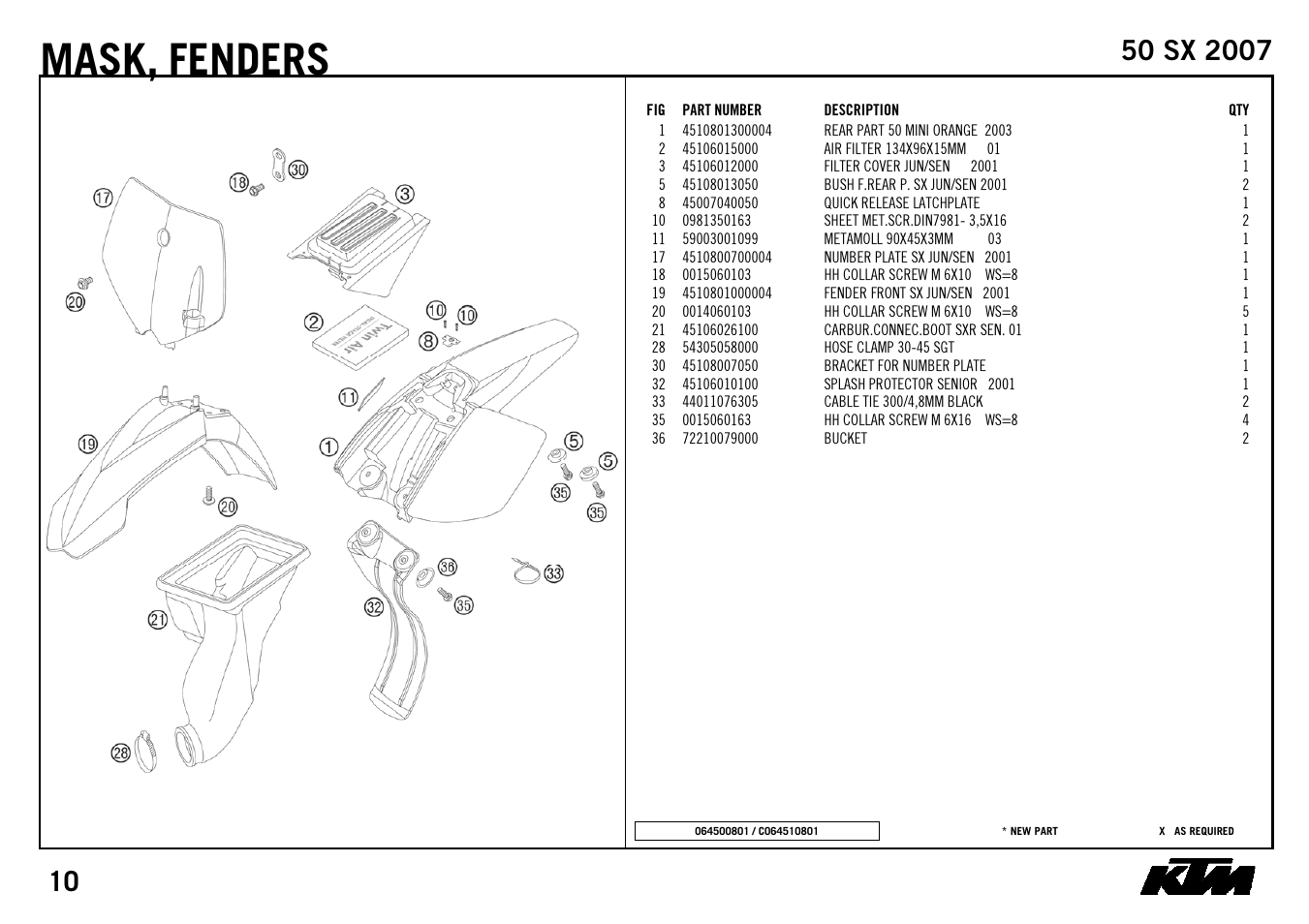 Mask, Fenders | KTM 50 SX 2007 User Manual | Page 12 / 24