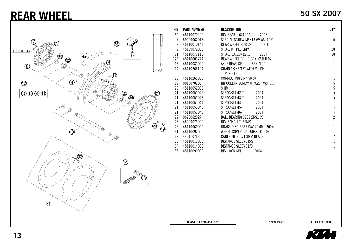 Rear, Wheel | KTM 50 SX 2007 User Manual | Page 15 / 24