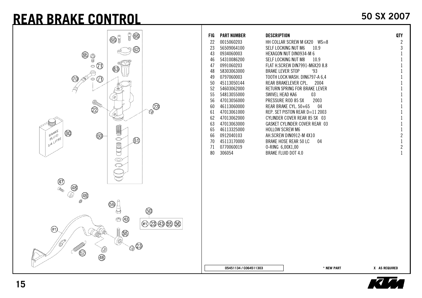 Rear, Brake control | KTM 50 SX 2007 User Manual | Page 17 / 24