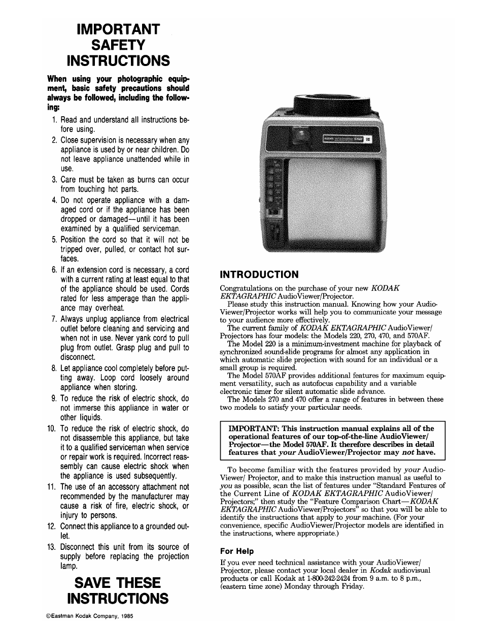 Kodak EKTAGRAPHIC 470 User Manual | 21 pages