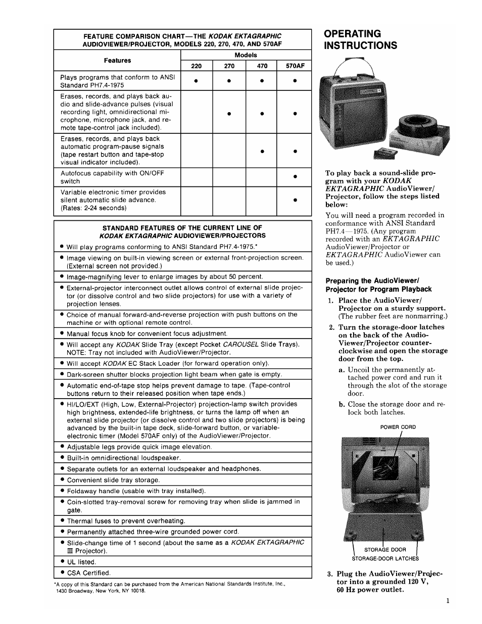 Kodak EKTAGRAPHIC 470 User Manual | Page 4 / 21