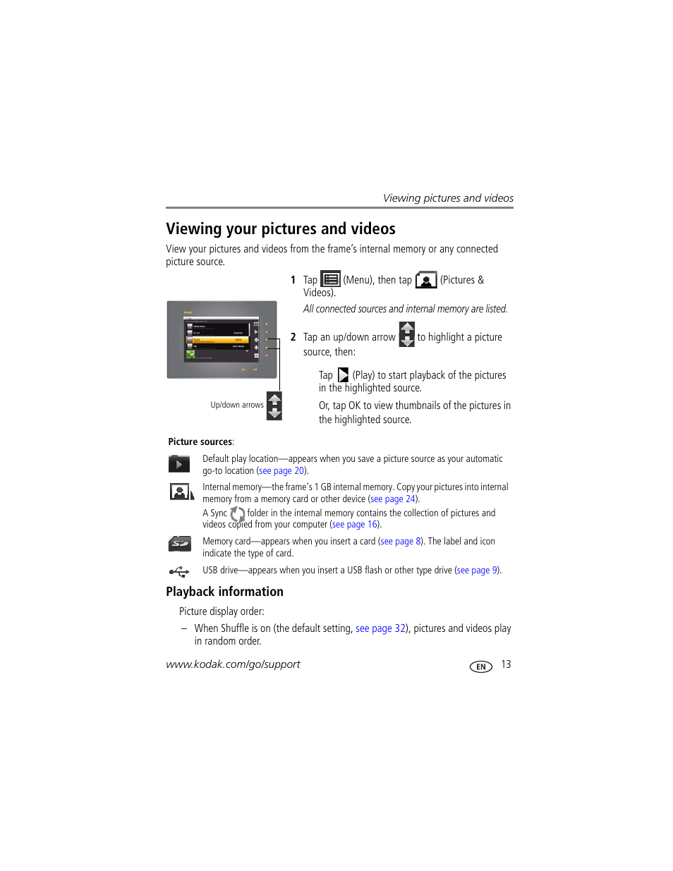 Viewing your pictures and videos, Playback information | Kodak S730 User Manual | Page 19 / 61