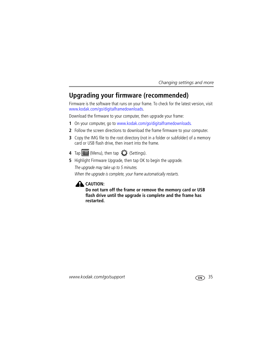 Upgrading your firmware (recommended) | Kodak S730 User Manual | Page 41 / 61