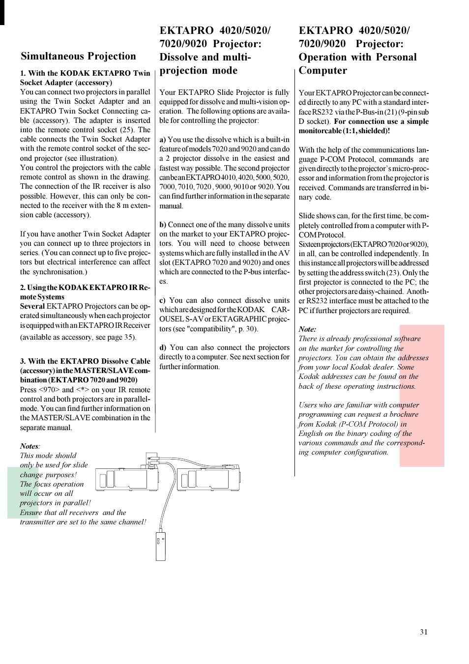 Simultaneous projection | Kodak 9020 User Manual | Page 14 / 26