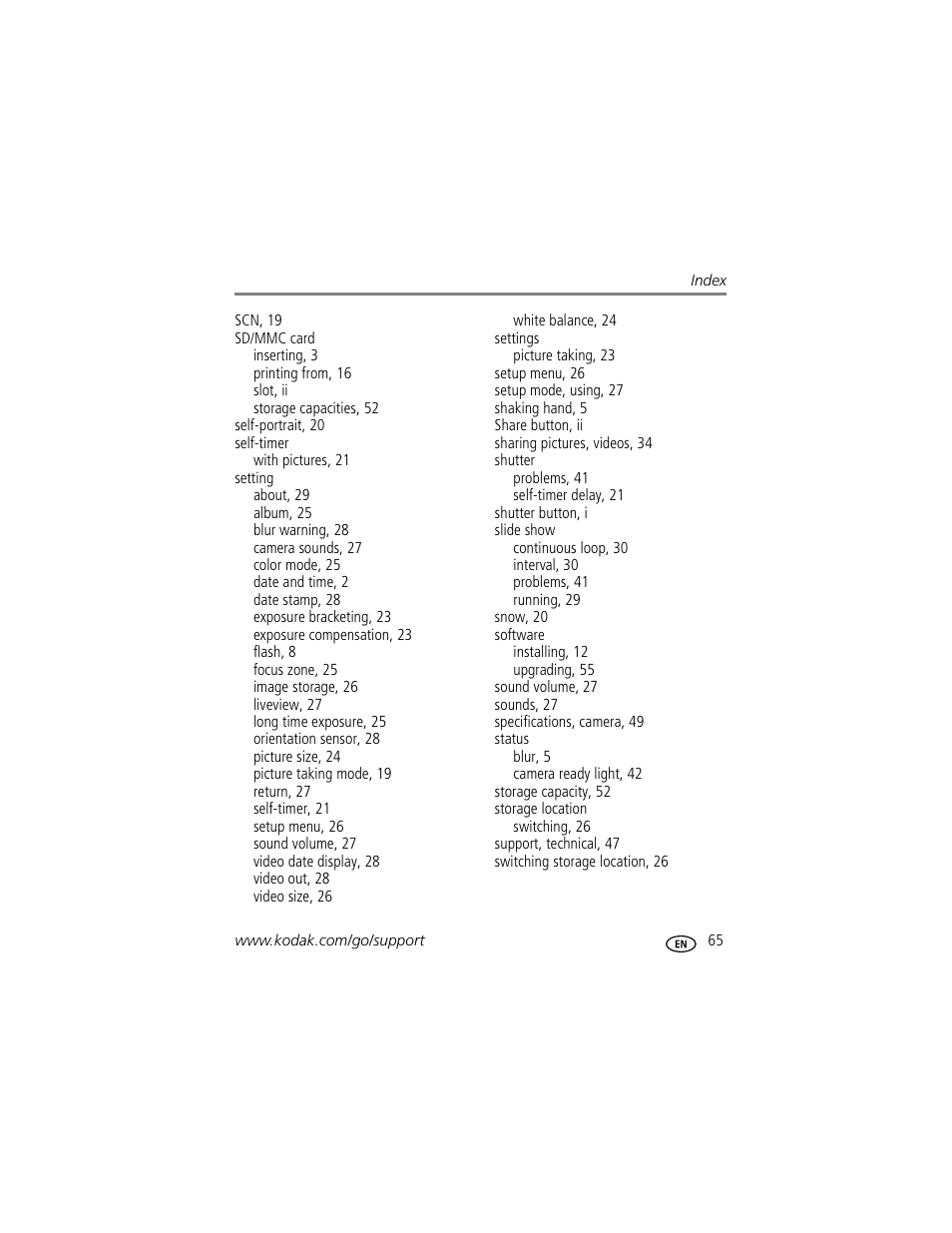 Kodak EASYSHARE C603 User Manual | Page 71 / 72