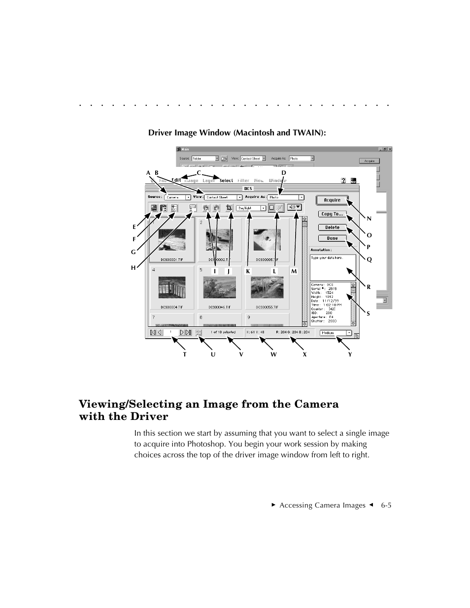 Driver image window (macintosh and twain) | Kodak DCS 410 User Manual | Page 113 / 322