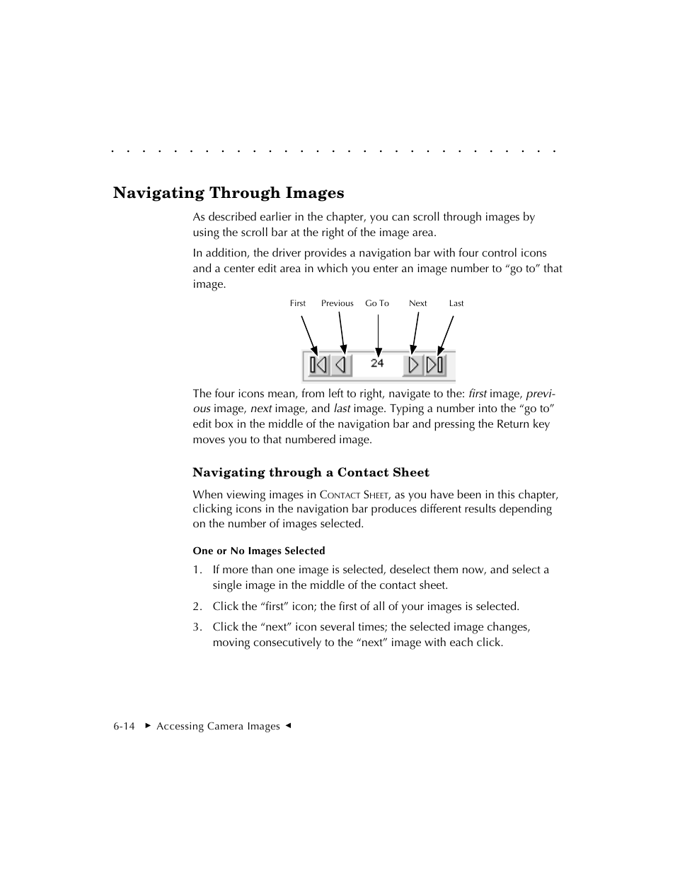 Navigating through images | Kodak DCS 410 User Manual | Page 122 / 322