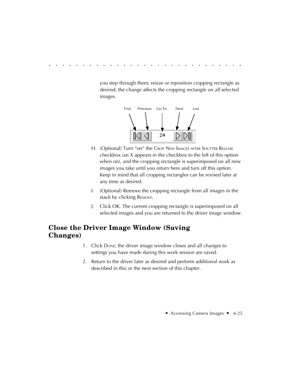 Close the driver image window (saving changes) | Kodak DCS 410 User Manual | Page 133 / 322
