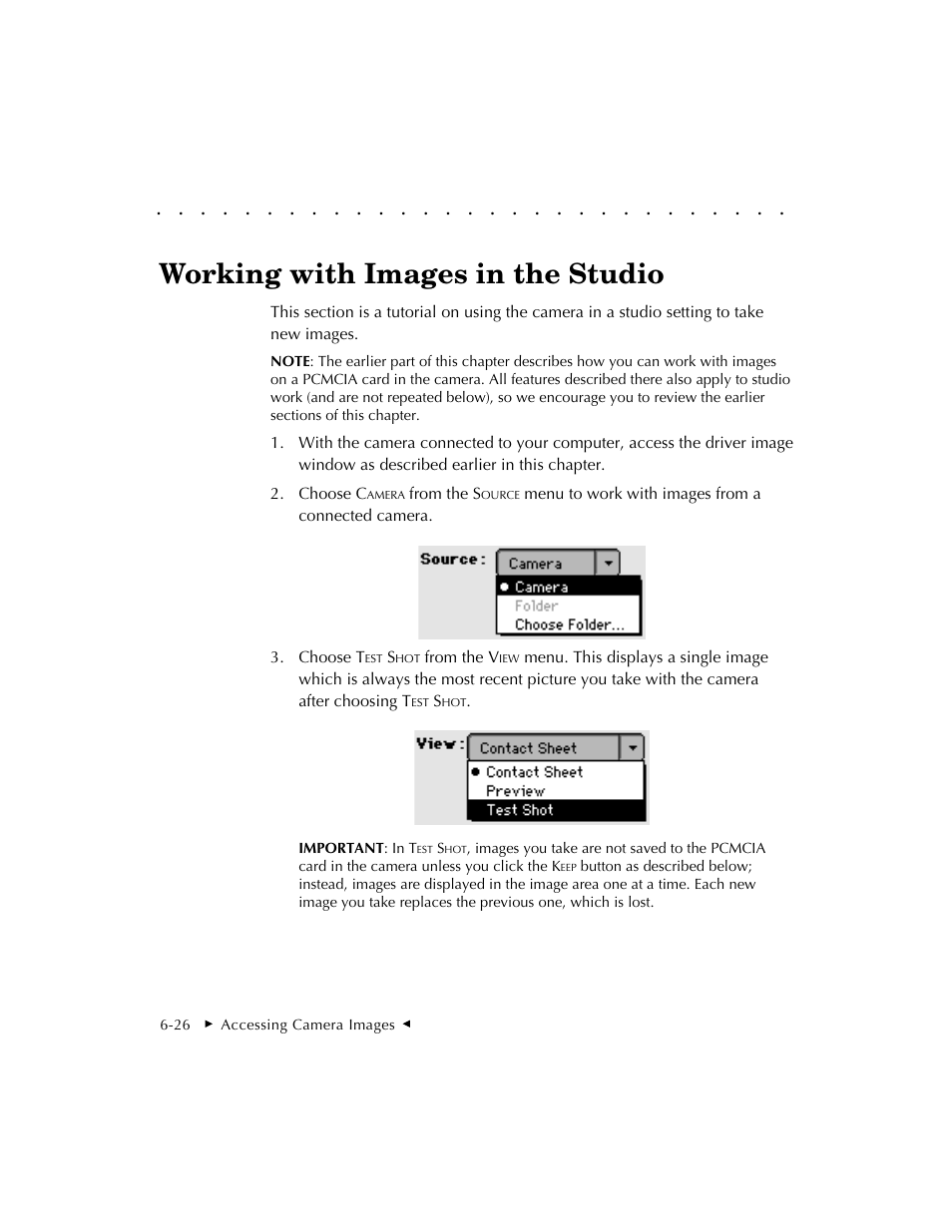 Working with images in the studio | Kodak DCS 410 User Manual | Page 134 / 322