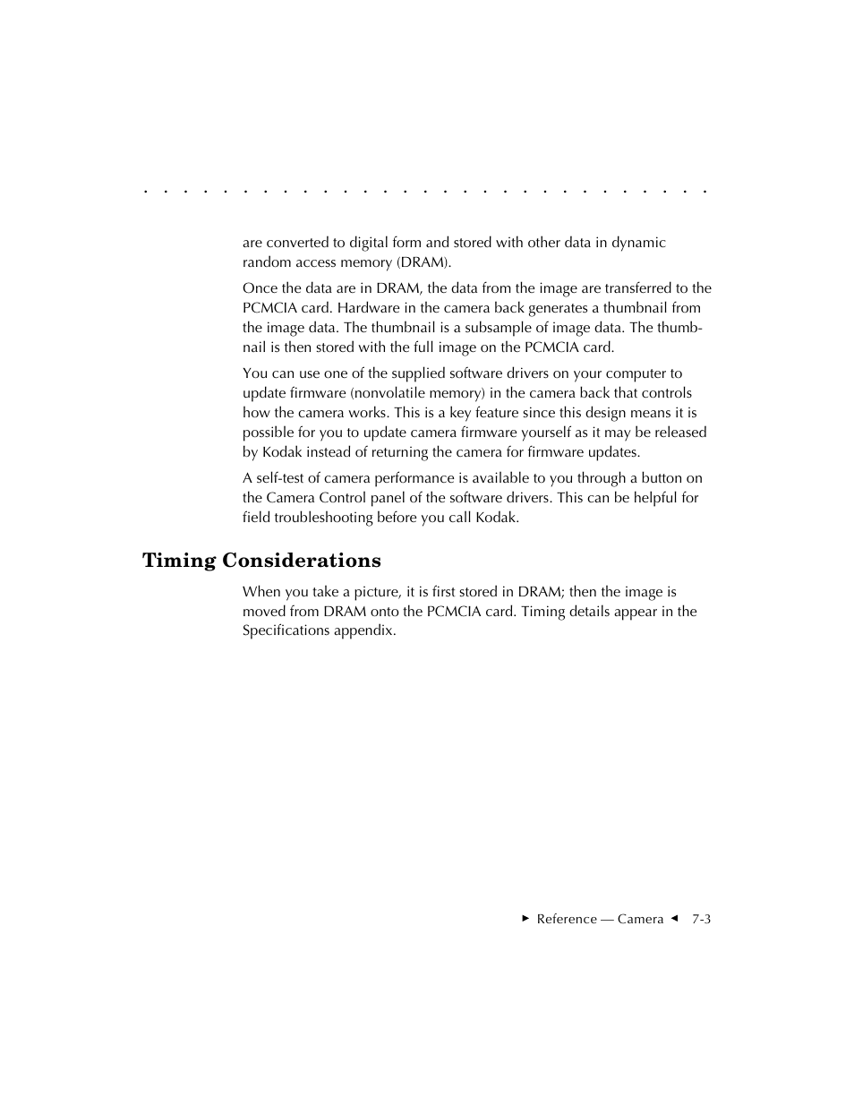 Timing considerations | Kodak DCS 410 User Manual | Page 145 / 322