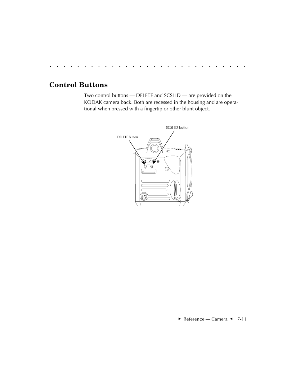Control buttons | Kodak DCS 410 User Manual | Page 153 / 322
