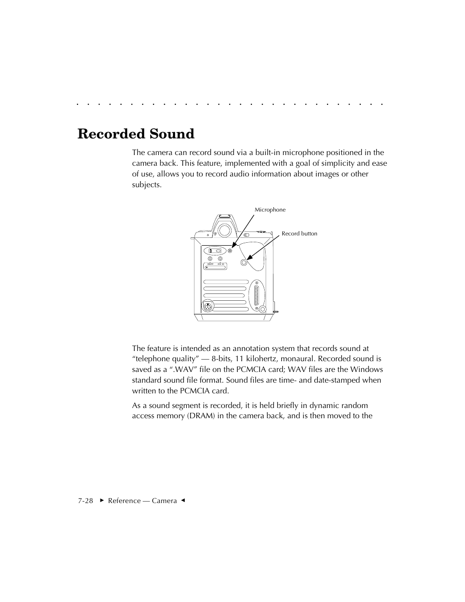 Recorded sound | Kodak DCS 410 User Manual | Page 170 / 322