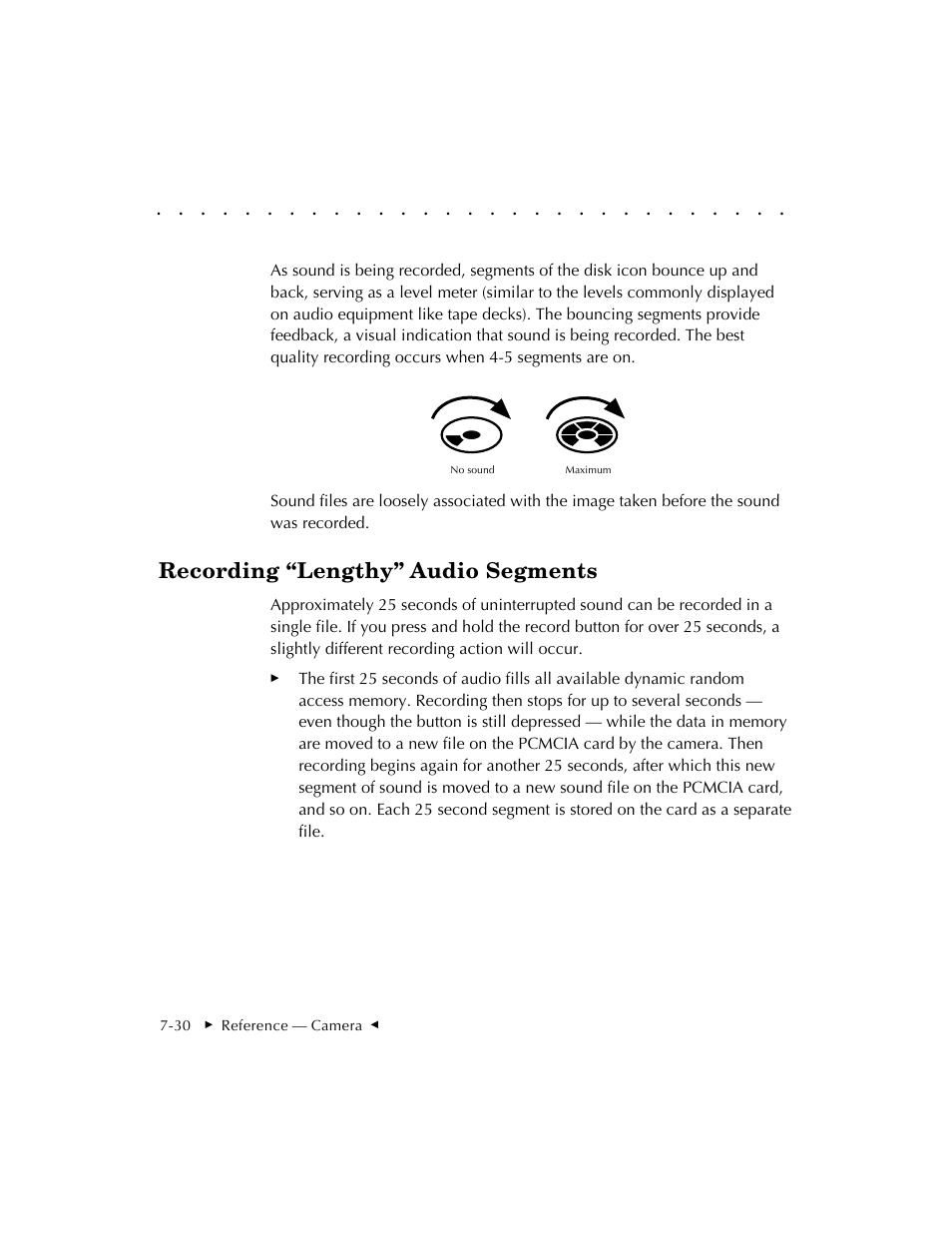 Recording “lengthy” audio segments | Kodak DCS 410 User Manual | Page 172 / 322