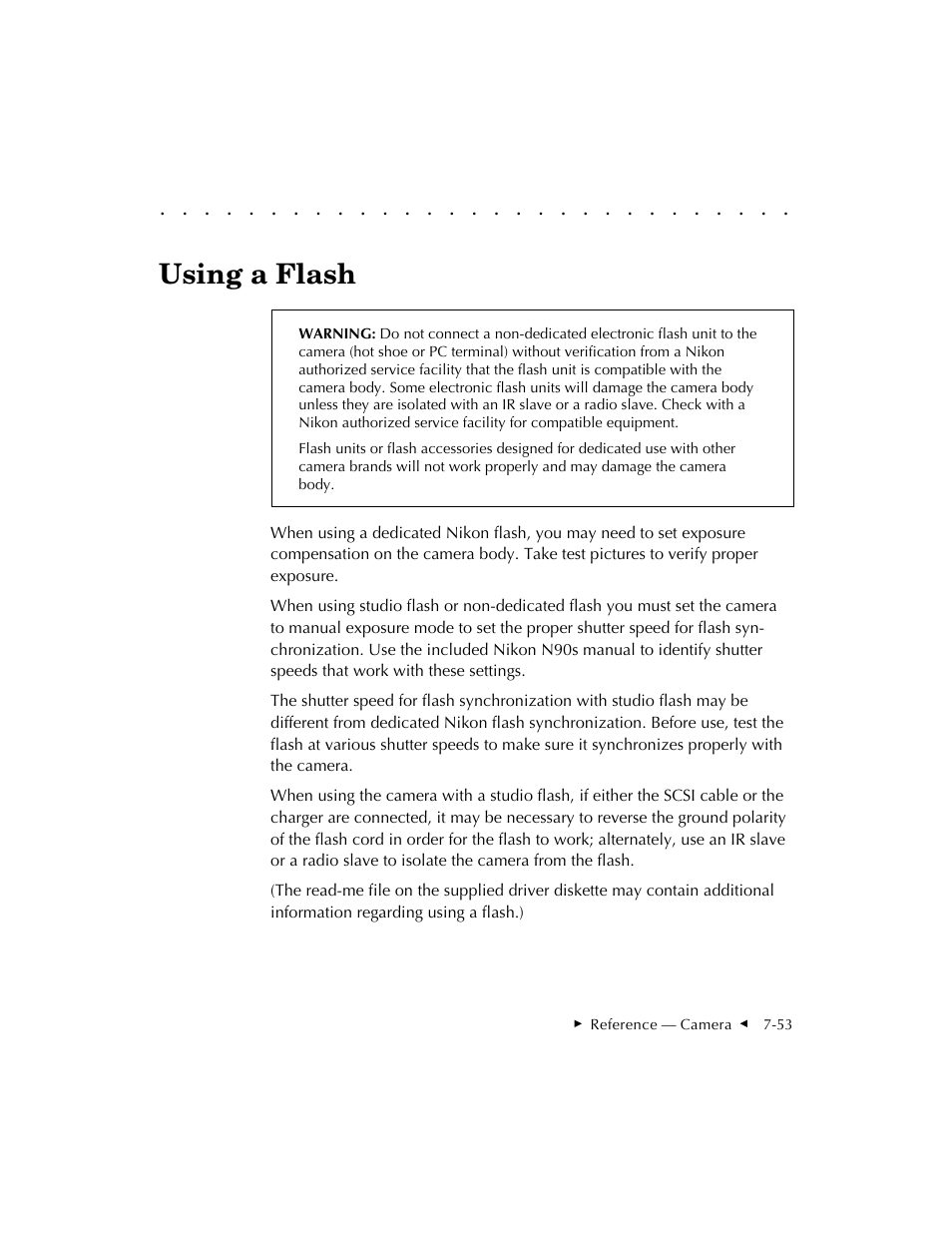 Using a flash | Kodak DCS 410 User Manual | Page 195 / 322