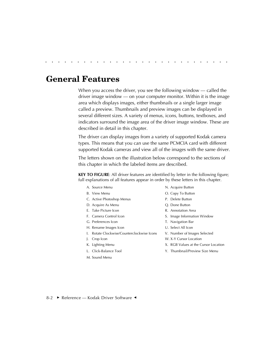 General features | Kodak DCS 410 User Manual | Page 198 / 322