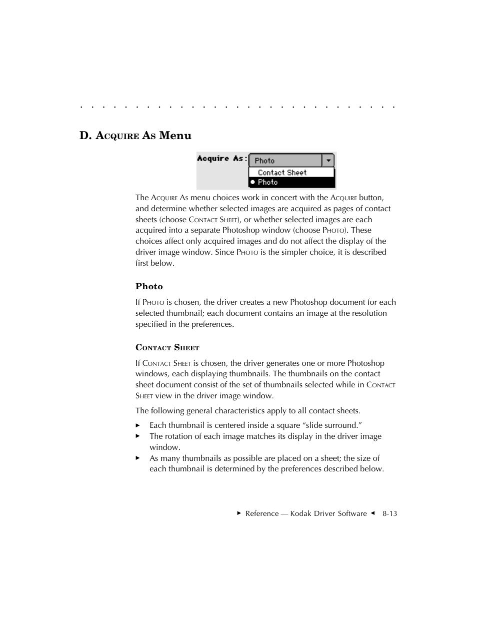 D. a, Menu | Kodak DCS 410 User Manual | Page 209 / 322