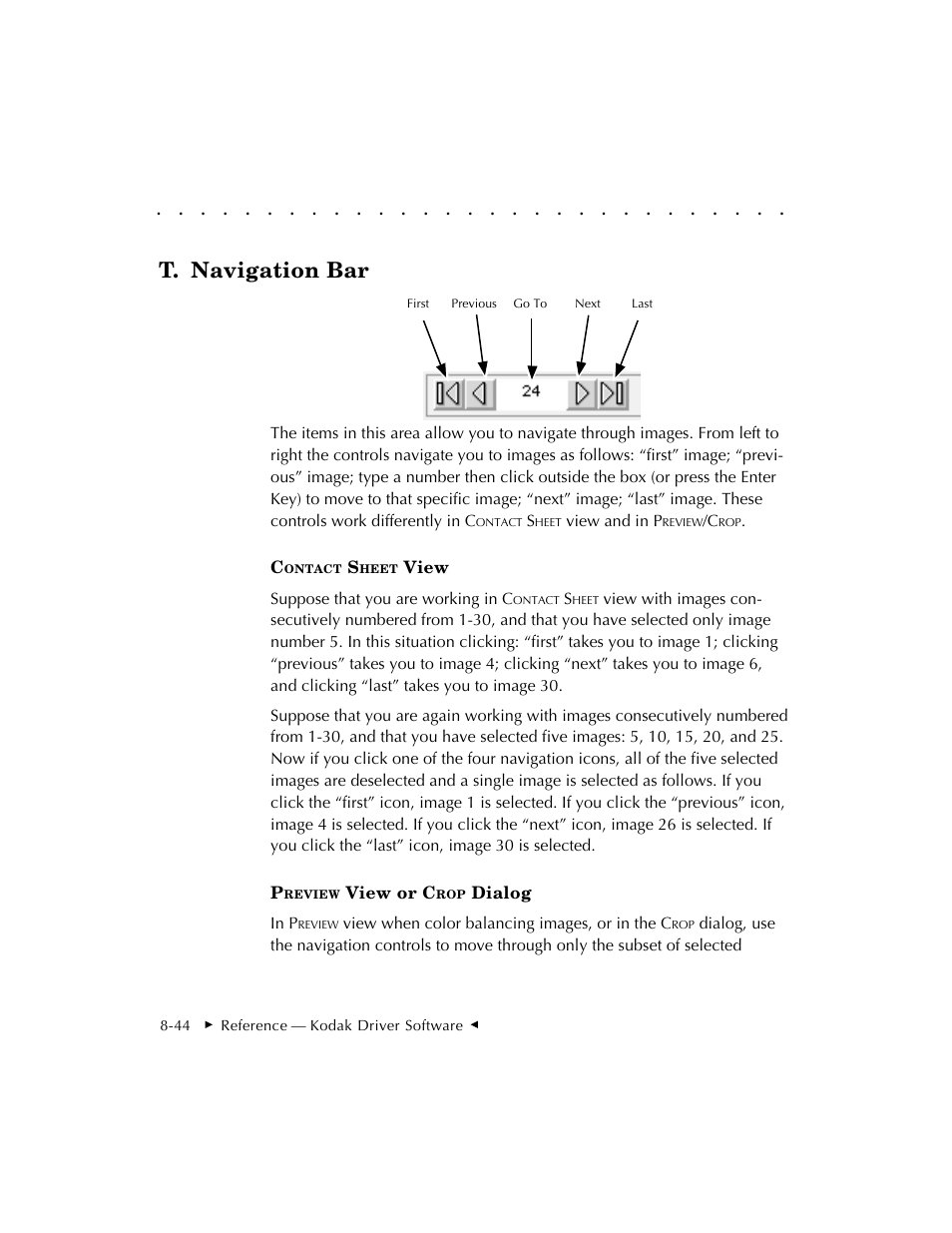 T. navigation bar | Kodak DCS 410 User Manual | Page 240 / 322