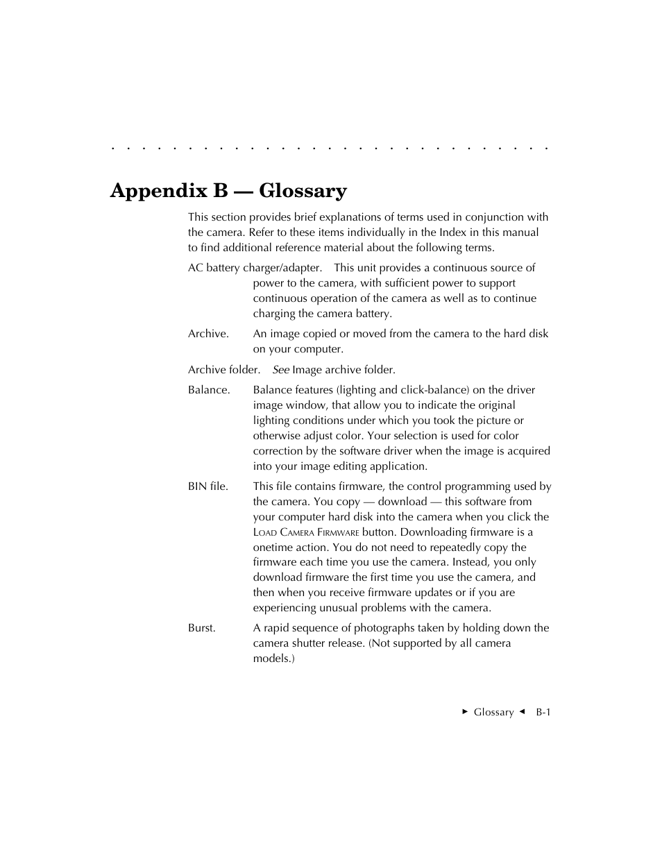 Appendix b — glossary | Kodak DCS 410 User Manual | Page 285 / 322